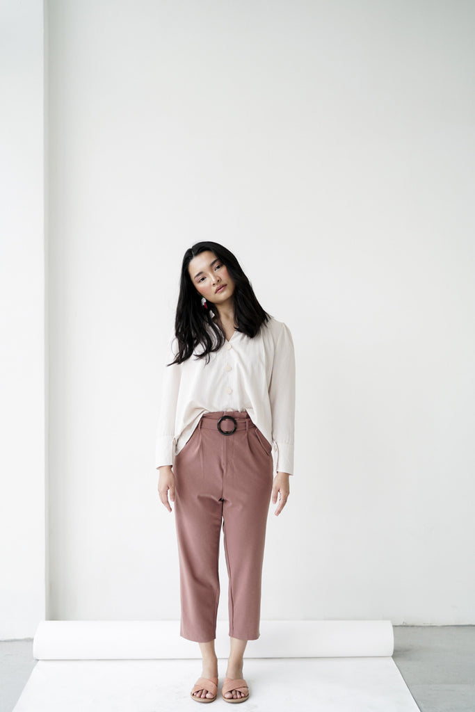 Augus Tapered Pants in Mauve