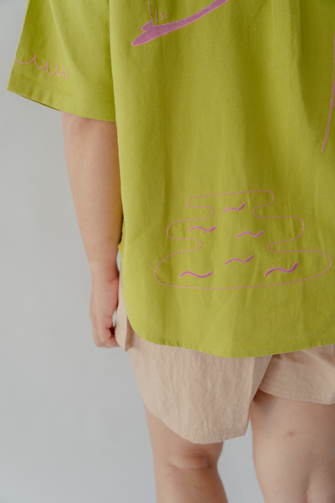 Free To Be Linen Shirt in Lime